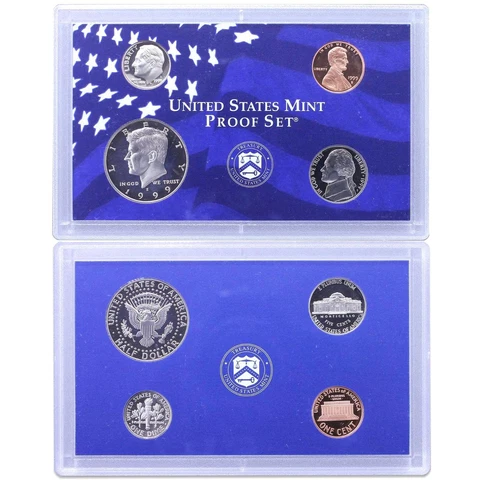 1999 S Partial Proof Set Kennedy Dime Nickel Cent CN-Clad US Mint 4 Coins Cover