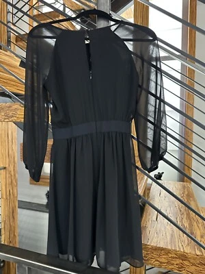 Jessica Simpson ~ Black Dress Sheer Long Sleeves Party/Cocktail Dress - Size 2 - Image 1 of 4