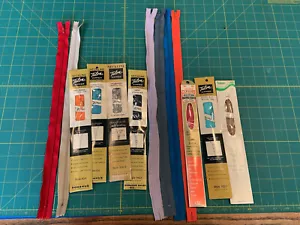 Lot #8 13 Closed Bottom Zippers Multicolor Nylon & Metal Zips 16"-18" - Picture 1 of 1