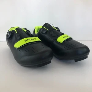 Lightweight Road Cycling Shoes Self-Locking Mountain Bike Black Yellow Mens Sz 8 - Picture 1 of 10