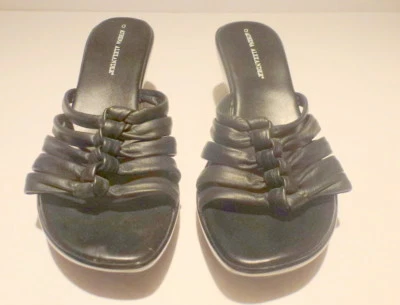 Sandalias de cuña Athena Alexander de cuero negro anudadas talla 9 1/2 M ($89,99) nuevas sin etiquetas Foto 1 de 4