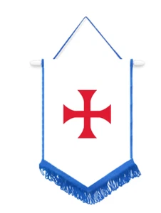 Knights Templar Red Cross Car / Wall Pennant With Colour Border Great Souvenirs - Picture 1 of 8