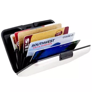 Crédito Tarjetas De Cartera Soporte Aluminio Rígido Caso Cartera Fichas Id - Imagen 1 de 8