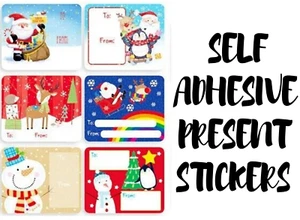 Christmas Present Gift Tags Self Adhesive Stickers Xmas Gift Labels For Presents - Picture 1 of 5