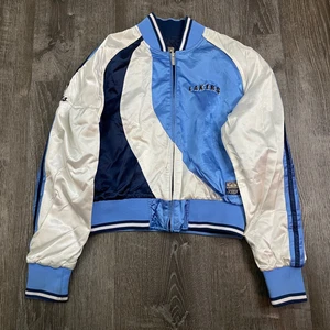 NBA Hardwood Classics Boys Varsity Jacket Lakers Blue Reversible LA Size L - Picture 1 of 7