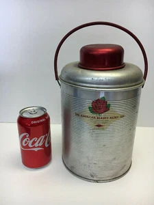 Vintage Faris The American Beauty Picnic Jug With Rose Glass Lined Red Top 1 Gal - Picture 1 of 10