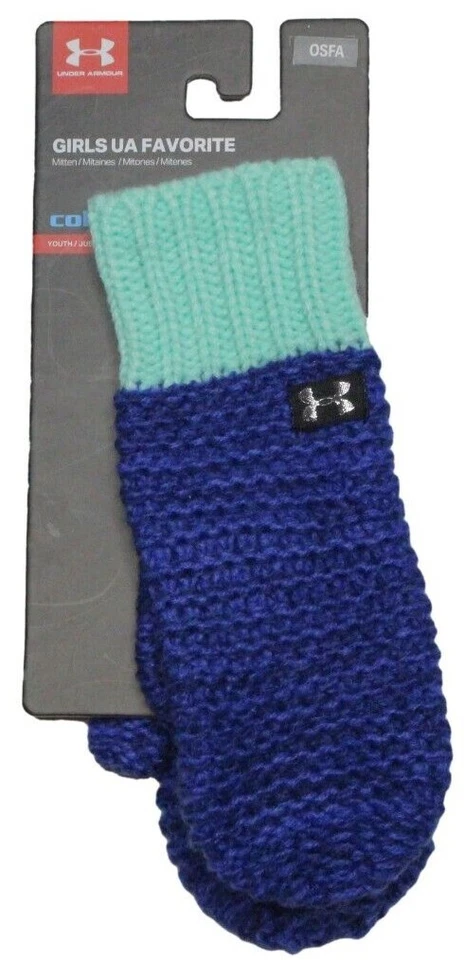 MITONES DE EQUIPO FRÍO FAVORITOS DE LAS NIÑAS UNDER ARMOUR JÓVENES TALLA ÚNICA NUEVOS VERDE AZUL RAROS Foto 1 de 3