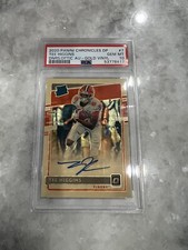 2020 Donruss Optic Rated Rookie Tee Higgins Rookie Auto Gold Vinyl 7/7 PSA 10