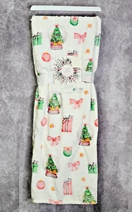 Christmas Snowglobe Throw Blanket Pink Bows Trees Presents Ornaments 50x70 NEW - Picture 1 of 4