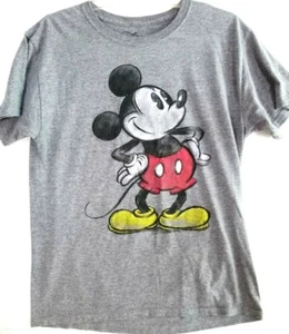 Disney Mickey Mouse Classic T-Shirt-Adult Unisex Medium, Gray-Disney Mickey Tee - Picture 1 of 6