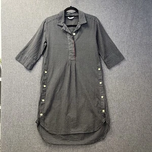 Toast shirt dress size 8 black check Cotton Lagenlook Oversized Side Buttons - Picture 1 of 23