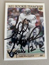 TODD MARINOVICH signed football card RAIDERS  autograph