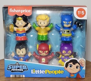 Fisher Price Little People DC Super Friends Set of 6 Figures Sill In The Box - Picture 1 of 11