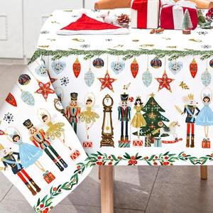 Nutcracker Tablecloth Rectangle Nutcracker Fabric Table Cloth Washable Christmas - Picture 1 of 7