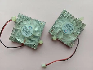 2 pcs Brushless DC Cooling Fan 4010S 12V 9 Blade 45x45x10mm 2 pin White Heatsink - Picture 1 of 4