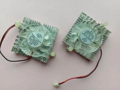 2 pcs Brushless DC Cooling Fan 4010S 12V 9 Blade 45x45x10mm 2 pin White Heatsink - Image 1 of 4