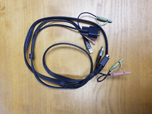 6 ft 4-in-1 USB DVI KVM Cable with Audio and Microphone **Tested and Working**