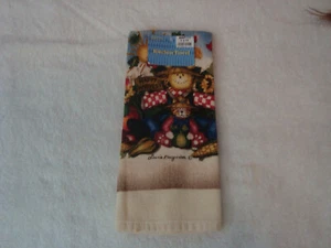 Vtg Happy Harvest Scarecrow Kitchen Towel New Design by Louise Korogadem - Picture 1 of 4