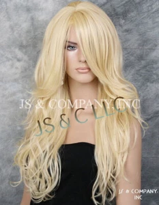 Echthaar Mischung Full WIG HEAT OK WAVY Long WBCA Pale Beachy Blond 613 - Bild 1 von 7