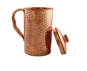 Home N Life Pure Copper Water Jug Joint-less Leak- Proof Hammered Design With 20 - Picture 1 of 1