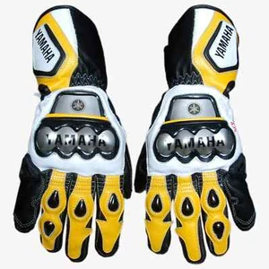 Yamaha Motorcycle Leather Racing Gloves Motorbike Riding Gloves - Picture 1 of 4
