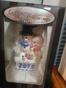 Christopher Radko Caroling Snowmen glass blown Ornament - Picture 1 of 2
