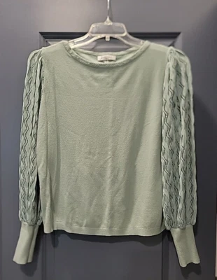 Siani Milano Pullover Sweater Long Cutout Sleeves Silver Thread Woman's X-LARGE - Image 1 of 4