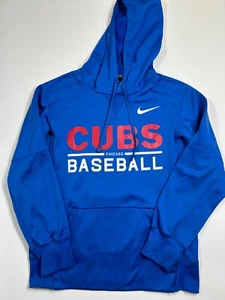 Nike Chicago Cubs Hoodie Mens Small Blue Red Dri-Fit Sweatshirt Authentic MLB - Picture 1 of 8