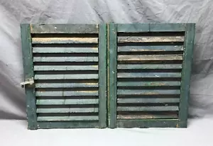 Pair VTG Distressed Small 15x20 Antique House Wood Window Shutters Old 622-24B - Picture 1 of 16