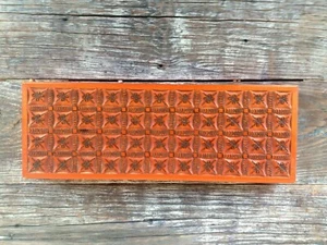 VINTAGE LINDEN WOOD POKER WORK CARVED LONG TRINKET BOX FROM POLAND - Picture 1 of 8