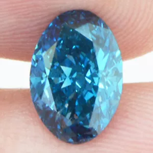 Loose Oval Shape Diamond Fancy Blue Color Real VS2 Certified Enhanced 1.18 Carat - Picture 1 of 8