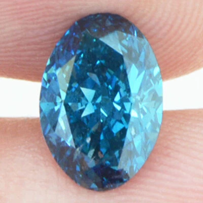 Loose Oval Shape Diamond Fancy Blue Color Real VS2 Certified Enhanced 1.18 Carat - Image 1 of 4