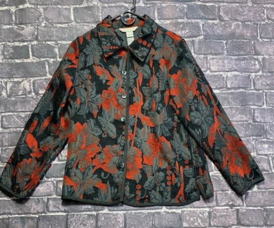 Chaqueta Tan Jay Para Mujer 8 Negra Roja Gris Artística Floral Clásica Elegante Niña Tomate Foto 1 de 4