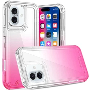 For iPhone 16 6.1inch Case Two Tone 3in1 Shockproof Hybrid Cover +Tempered Glass - Picture 1 of 9