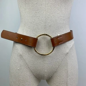 CINTURÓN ECUESTRE RALPH LAUREN ANILLO TÓRICO PLEGABLE Cinturón Cuero Vegano Marrón Talla 6 - Imagen 1 de 6