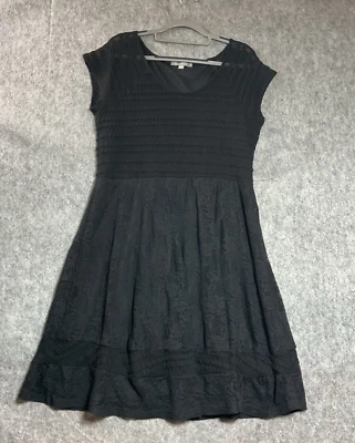 NY Collection Dress Juniors Extra Large Black Crochet Lace Capsule Boho Goth - Image 1 of 4