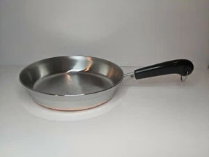 Vintage Revere Ware Copper Clad 9 Inch Skillet Clinton IL USA Frying Pan No Lid - Picture 1 of 5