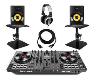 Numark NS4FX DJ Deluxe Set mit Studio Monitoren, Stativen, Kopfhörer & Kabel - Bild 1 von 12