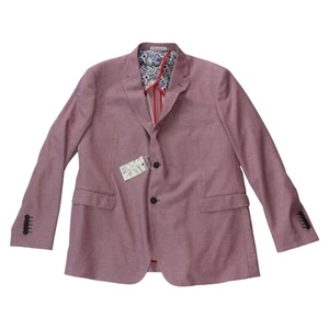 $695 Nuevo 7 Downie St. Abrigo Deportivo Blazer Chaqueta Dos Botones Para Hombre 48 Púrpura Rayón - Imagen 1 de 14
