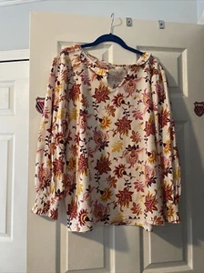 Talbots Plus Woman's Size 1X Blouse Autumn Light Top New - Picture 1 of 14