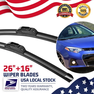 Front Windshield Wiper Blades Pair 26"+16" All Season For Kia Rondo 2007-2009 - Изображение 1 из 4