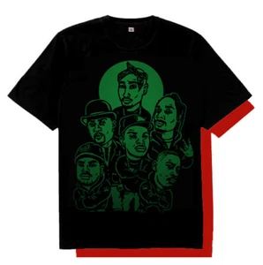 1 schwarz kieferngrün 2er-Pack Snoog Dogg Nate DPG Shirt Los Angeles Rap T-Shirt - Bild 1 von 4