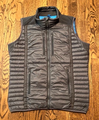 Kuhl Spyfire Down Vest Mens Large Gray Quilted 800 Fill Puffer Warm Winter - Image 1 of 3