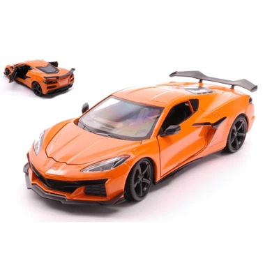 CHEVROLET CORVETTE Z06 2023 ORANGE 1:24 Welly Auto Stradali Modellino Nuovo - Immagine 1 di 4