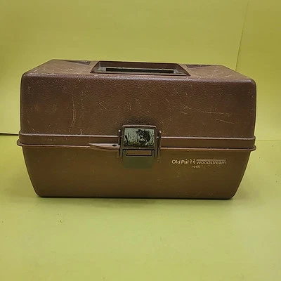 Caja de aparejos de pesca Old Pal Woodstream 1060 de colección 3 bandejas versión marrón 12" Foto 1 de 4