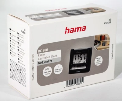 Digital Funkwecker 2 Weckzeiten LED Kalender Temperatur 092630 Hama RC 200 - Bild 1 von 3