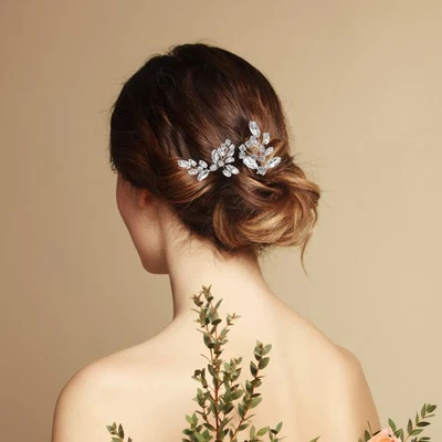  3 Pcs Fermagli Per Capelli Eleganti Accessori Da Sposa Cristallini - Immagine 1 di 4