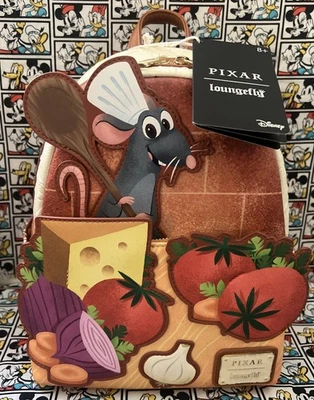 Mini mochila Loungefly Disney Pixar Ratatouille Remy Food nueva con etiquetas exclusiva 2025 Foto 1 de 4