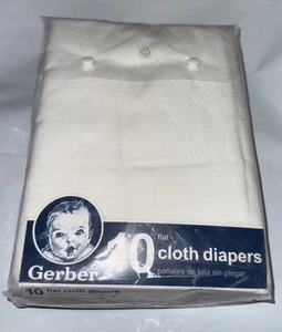 Pañales de tela plegables planos Gerber blancos paquete de 10 24 X 27 pulgadas nuevos en paquete - Imagen 1 de 5