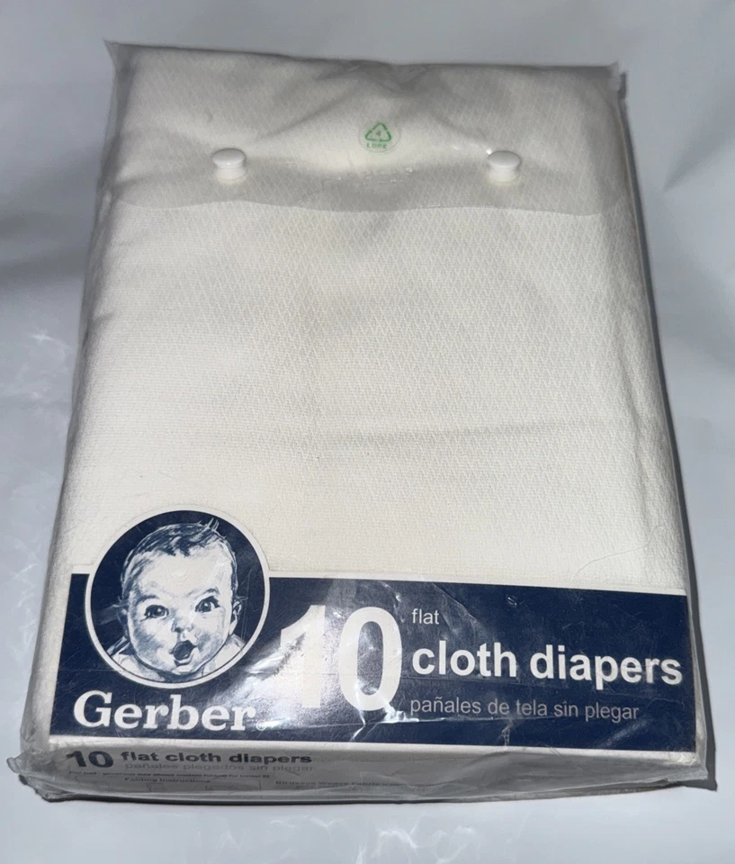 Gerber Flat Fold Cloth Diapers White 10 Pack 24 Inches